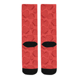 strawberry pattern red background Crew Socks