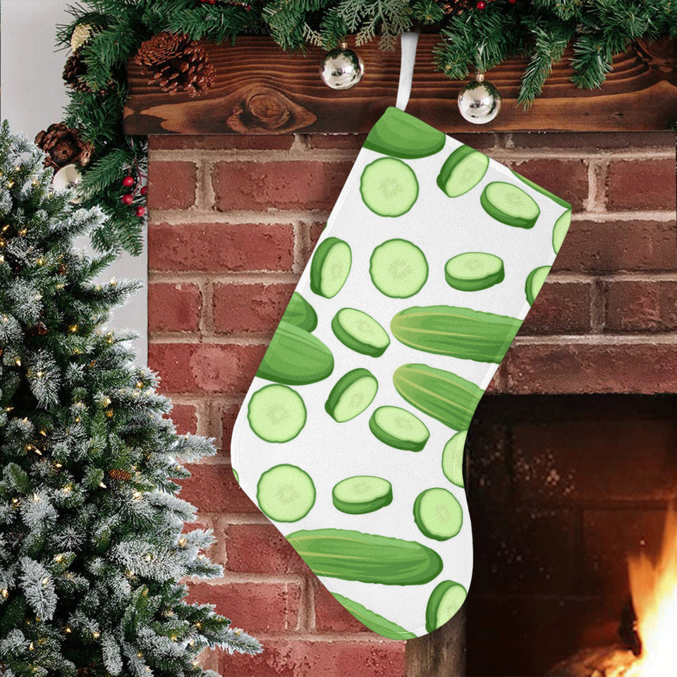 cucumber whole slices pattern Christmas Stocking