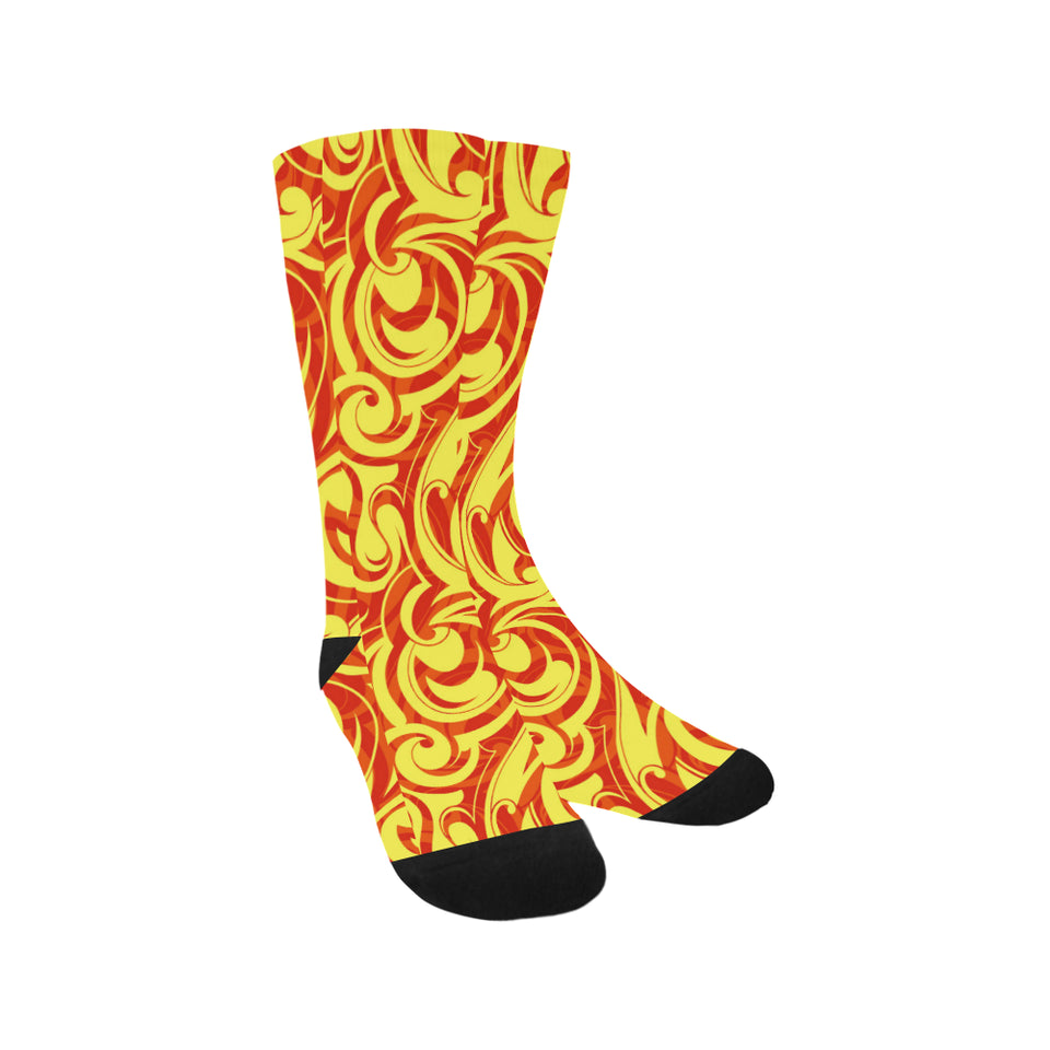 Fire flame design pattern Crew Socks