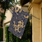 Gold dragon pattern House Flag Garden Flag