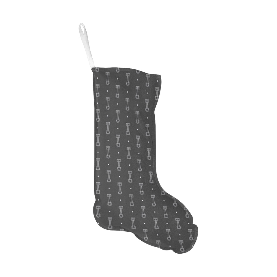 Engine Piston Black Background Pattern Print Desig Christmas Stocking