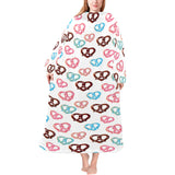 Pretzels Pattern Print Design 04 Blanket Robe with Sleeves