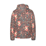 fox leaves mushroom pattern Kids' Boys' Girls' Padded Hooded Jacket