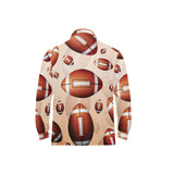 American football ball design pattern Men's Long Sleeve Polo Shirt