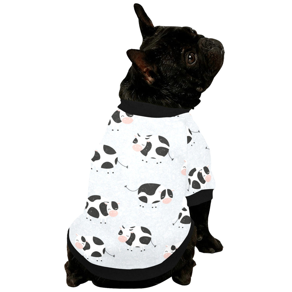 Cute cows pattern All Over Print Pet Dog Round Neck Fuzzy Shirt