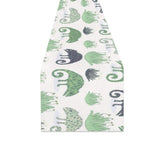 Chameleon lizard succulent plant pattern Table Runner