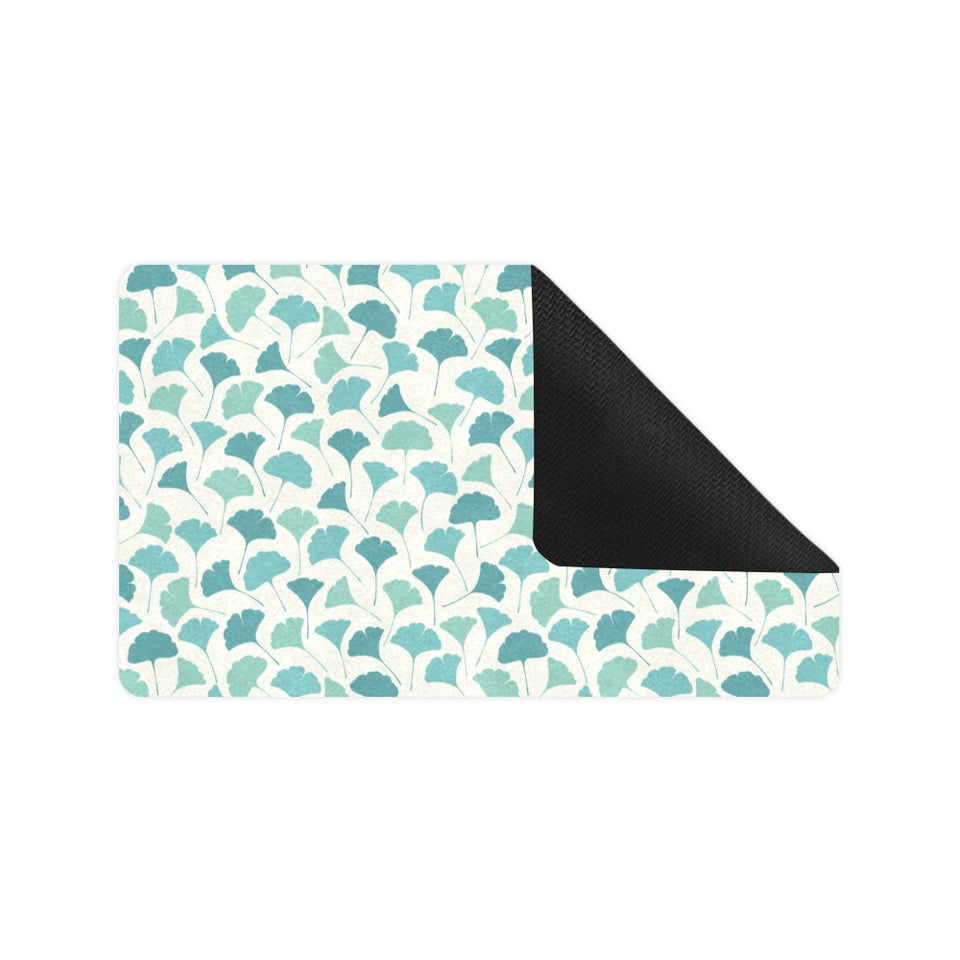Green ginkgo leaves pattern Doormat