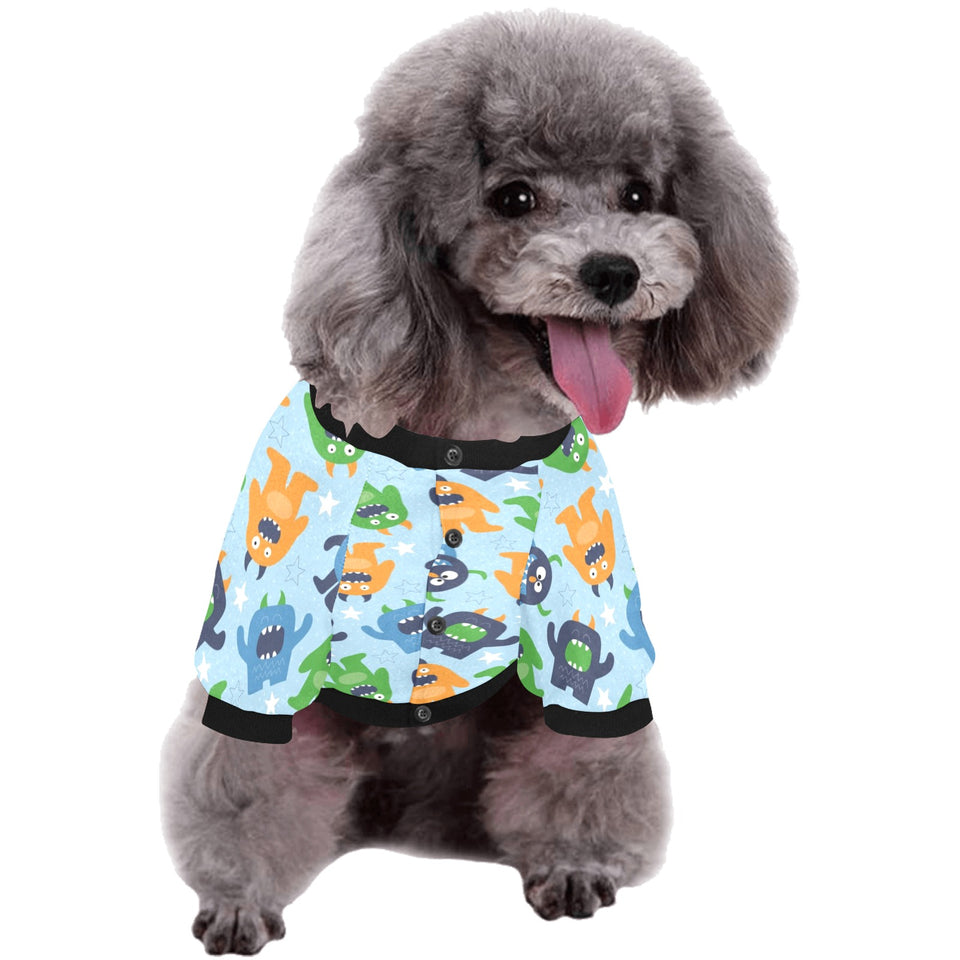 Alien Pattern Print Design 04 All Over Print Pet Dog Round Neck Fuzzy Shirt