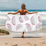 dragon fruit pattern Beach Towel
