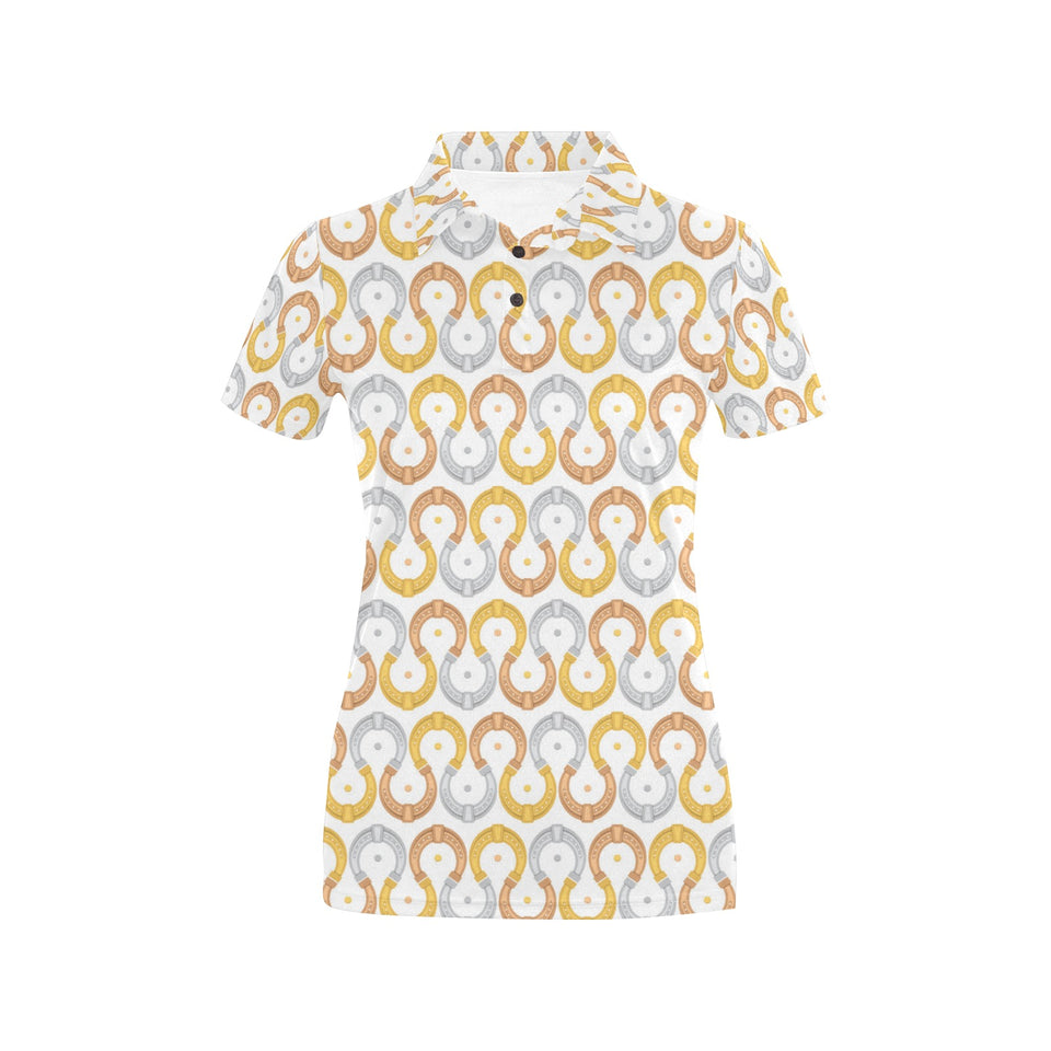 Horseshoes Pattern Print Design 03 Women's All Over Print Polo Shirt