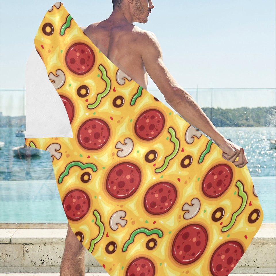 Pizza texture pattern Beach Towel