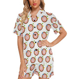 Darts Pattern Print Design 04 Women's V-Neck Short Pajama Set