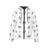 Cute french bulldog paw pattern Women's Padded Hooded Jacket