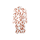 Sausage Pattern Print Design 04 Men's Long Sleeve Belted Night Robe