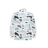 Cute dolphins Childish Style pattern Men's Long Sleeve Polo Shirt