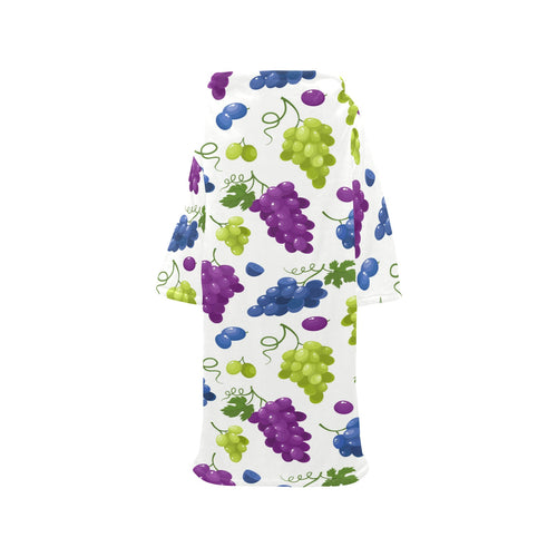 Grape pattern Blanket Robe with Sleeves