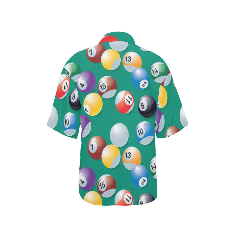 Billiard Ball Pattern Print Design 01 Women's All Over Print Hawaiian Shirt