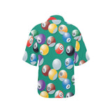 Billiard Ball Pattern Print Design 01 Women's All Over Print Hawaiian Shirt