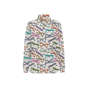 Sun Glasses Pattern Print Design 01 Women's Long Sleeve Polo Shirt