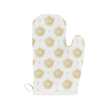 Gold Ornamental lotue waterlily symbol pattern Heat Resistant Oven Mitts