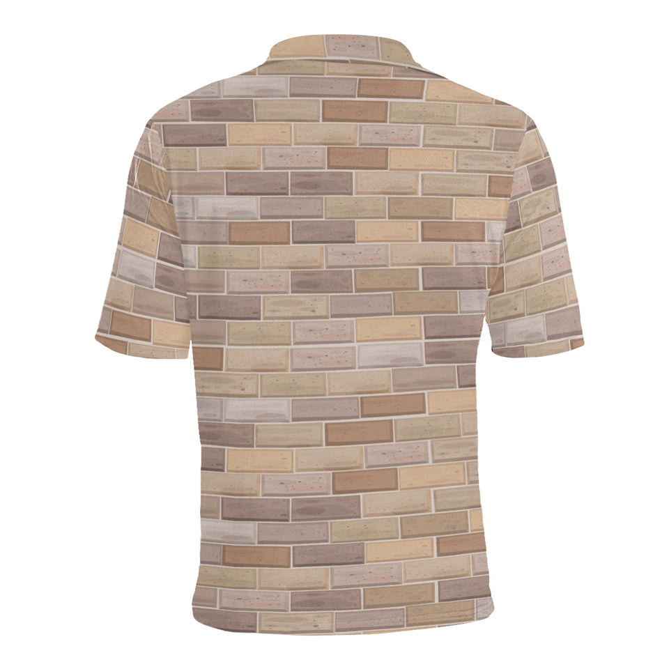 Brick Printed Pattern Print Design 01 Men's All Over Print Polo Shirt