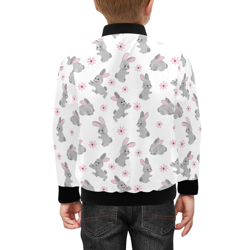 Watercolor cute rabbit pattern Kids' Boys' Girls' Bomber Jacket