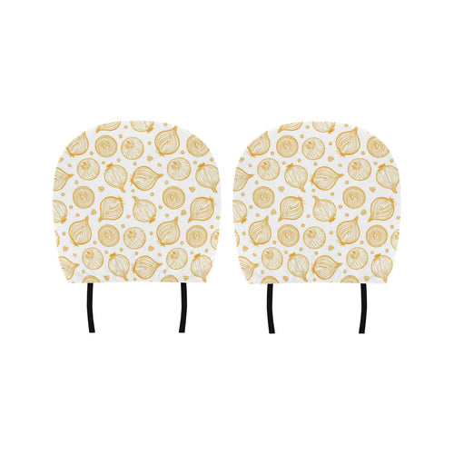 hand drawn onion pattern Car Headrest Cover