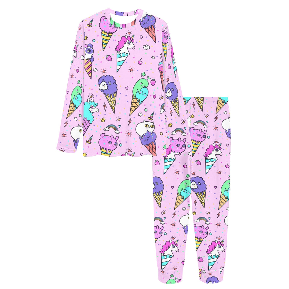 Cute ice cream cone animal pattern Women's All Over Print Pajama Set