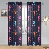 Watercolor colorful seahorse pattern Gauze Curtain