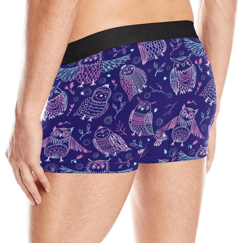 Cute owls pattern boho style ornament Men's All Over Print Boxer Briefs Men's Underwear