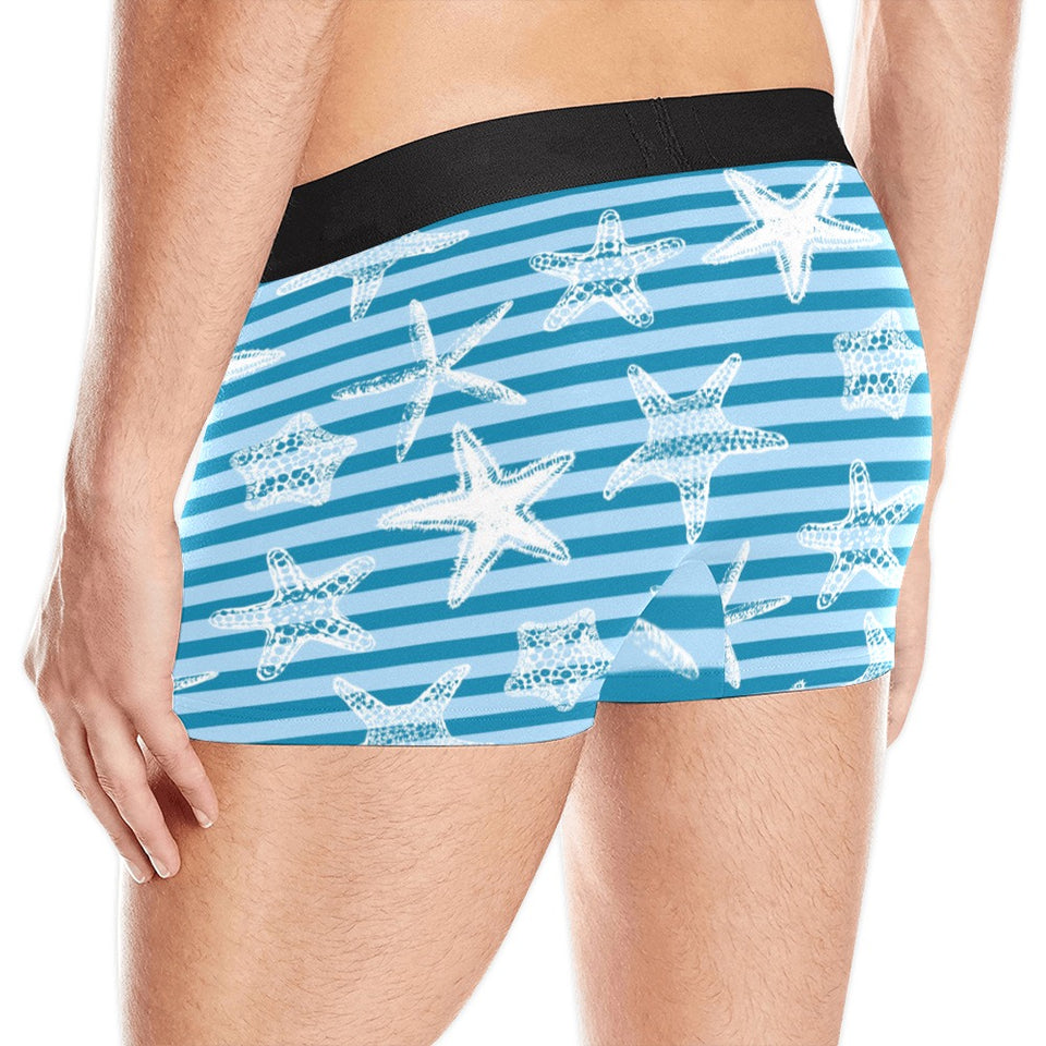 Starfish blue blackground Men's All Over Print Boxer Briefs Men's Underwear