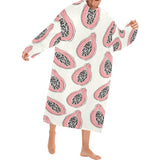 papaya pattern Blanket Robe with Sleeves