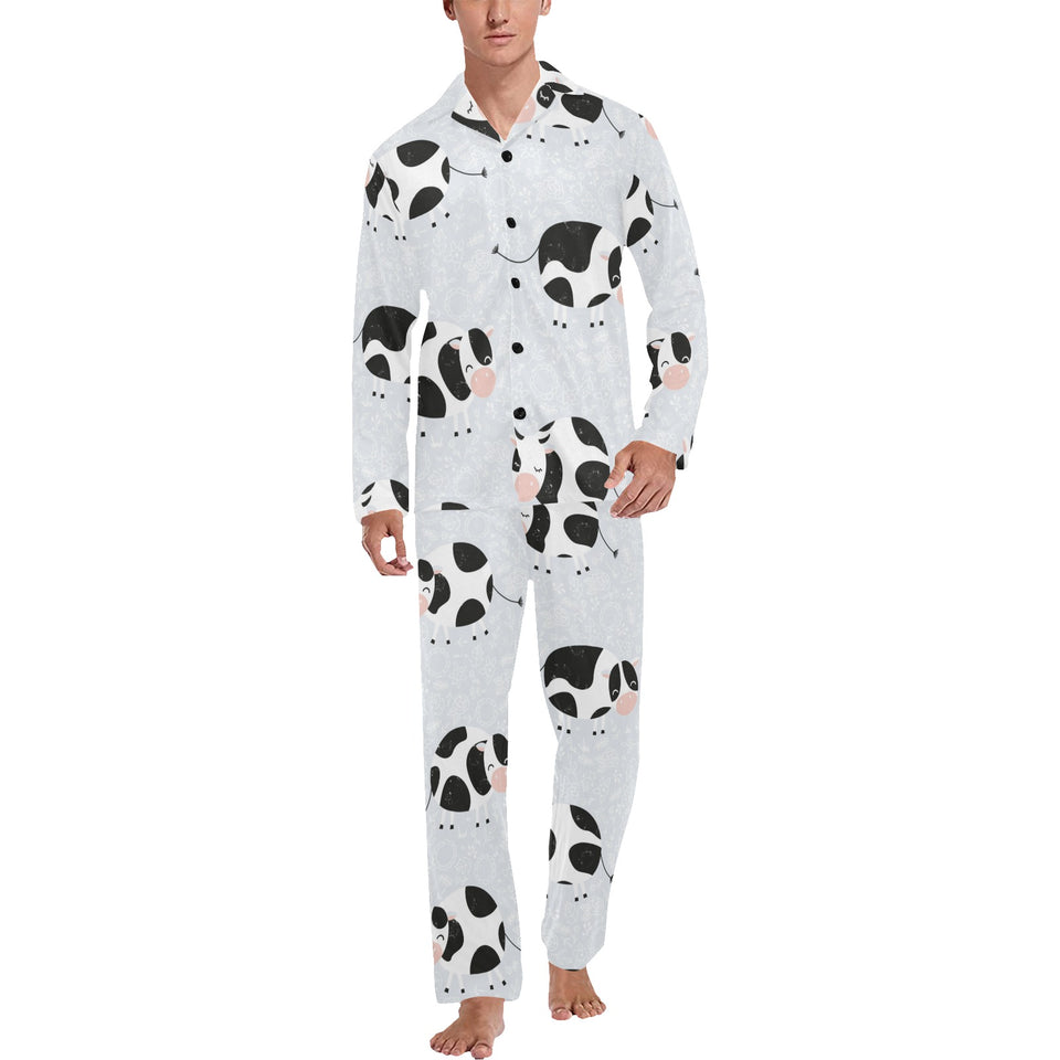 Cute cows pattern Men's Long Pajama Set