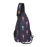 Watercolor colorful seahorse pattern All Over Print Chest Bag