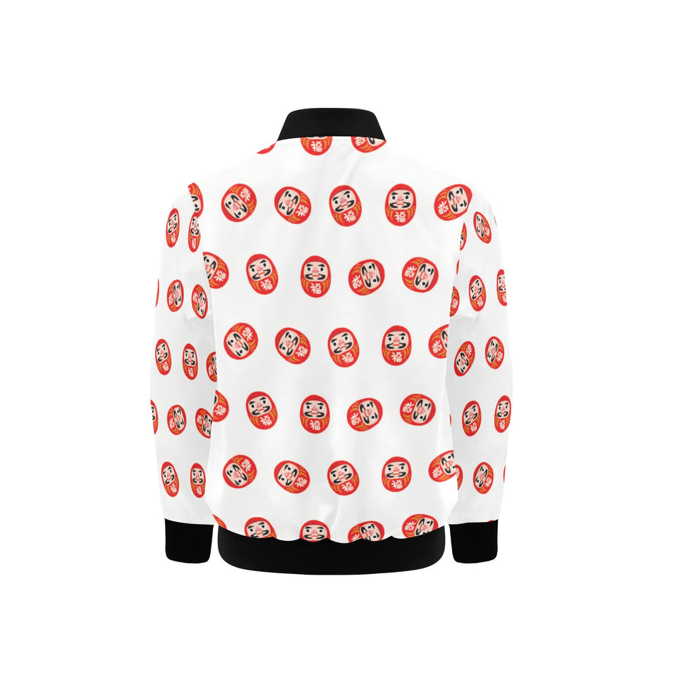 Daruma japanese wooden doll pattern Kids' Boys' Girls' Bomber Jacket