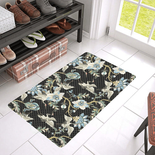 Japanese crane ornament elements Doormat