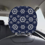 nautical steering wheel design pattern Car Headrest Cover