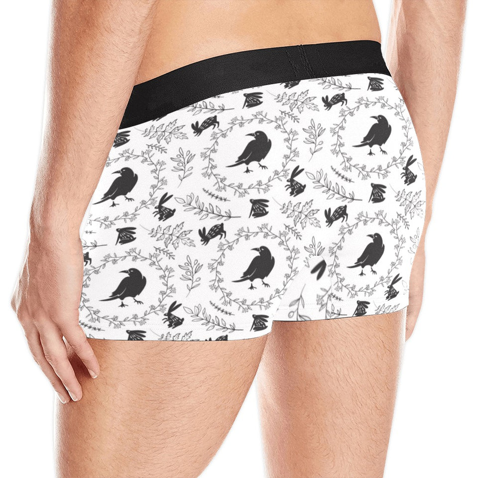 Crows floral wreath rabbit pattern Men's All Over Print Boxer Briefs Men's Underwear