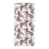 Zebra pink flower background Beach Towel