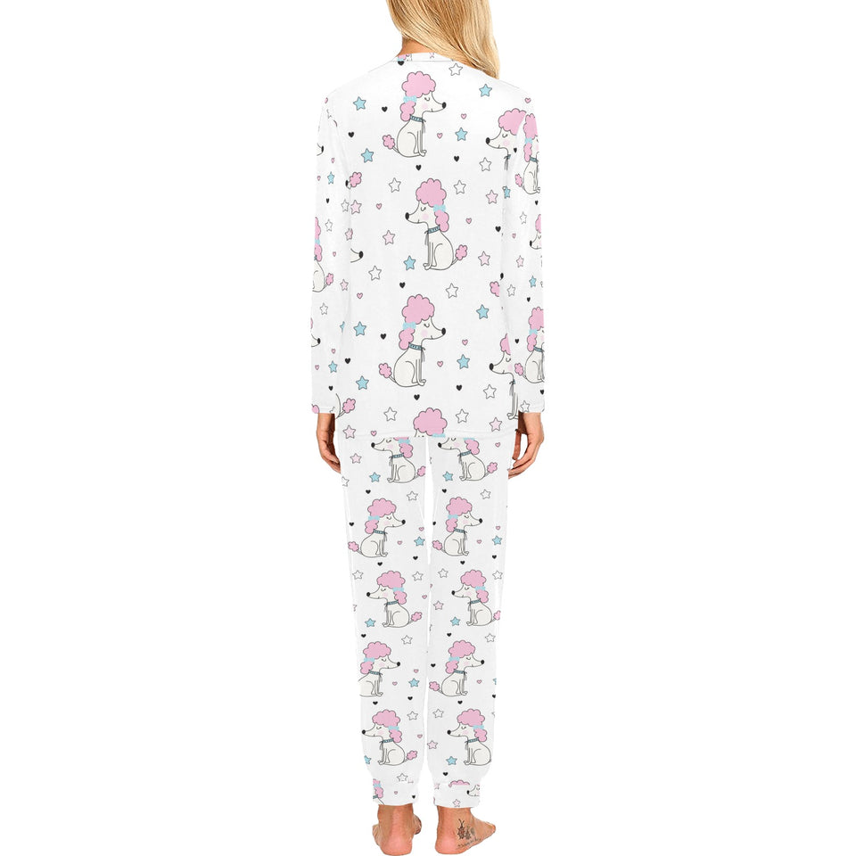 Cute poodle dog star pattern Women's All Over Print Pajama Set