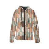 Wood Printed Pattern Print Design 02 Women's Padded Hooded Jacket