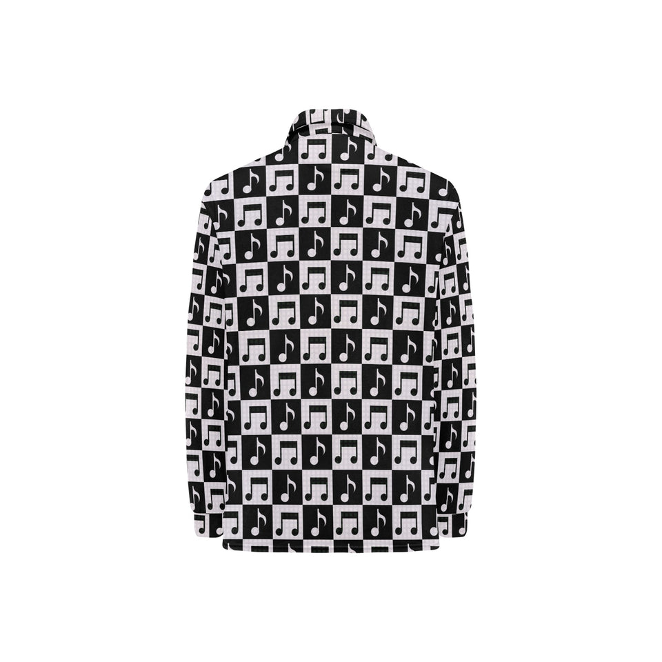 Music Notes Pattern Print Design 01 Women's Long Sleeve Polo Shirt