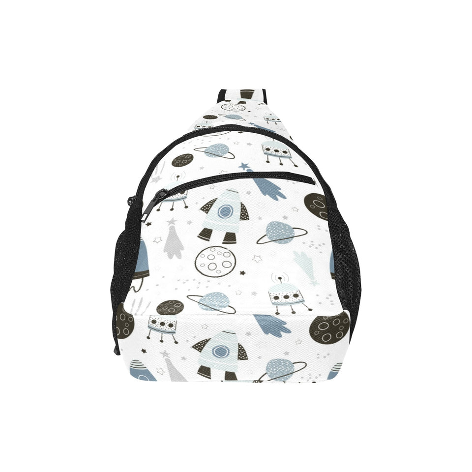 Hand drawn space elements space rocket star planet All Over Print Chest Bag