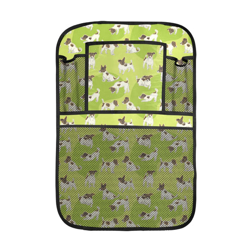 Jack Russel Pattern Print Design 01 Car Seat Back Organizer