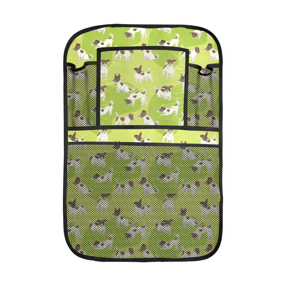 Jack Russel Pattern Print Design 01 Car Seat Back Organizer