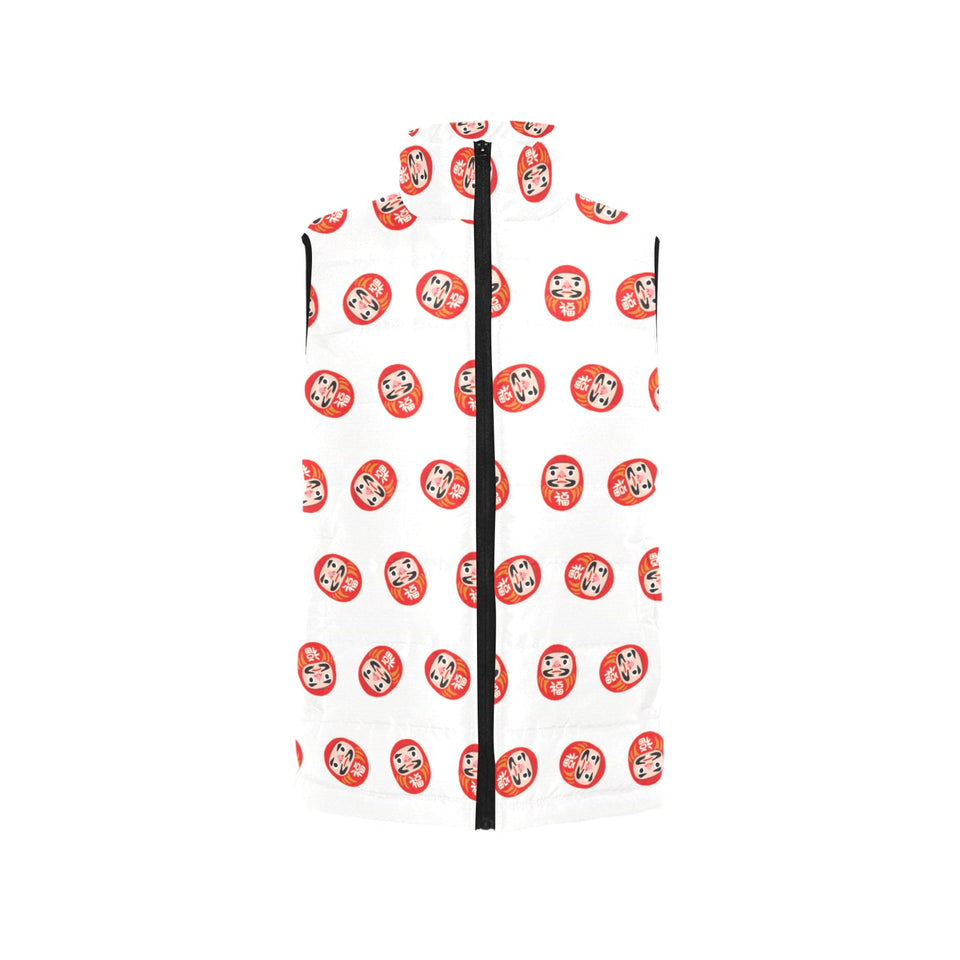 Daruma japanese wooden doll pattern Women's Padded Vest