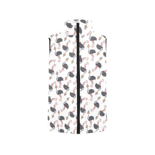 Ostrich Pattern Print Design 02 Men's Padded Vest