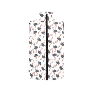 Ostrich Pattern Print Design 02 Men's Padded Vest
