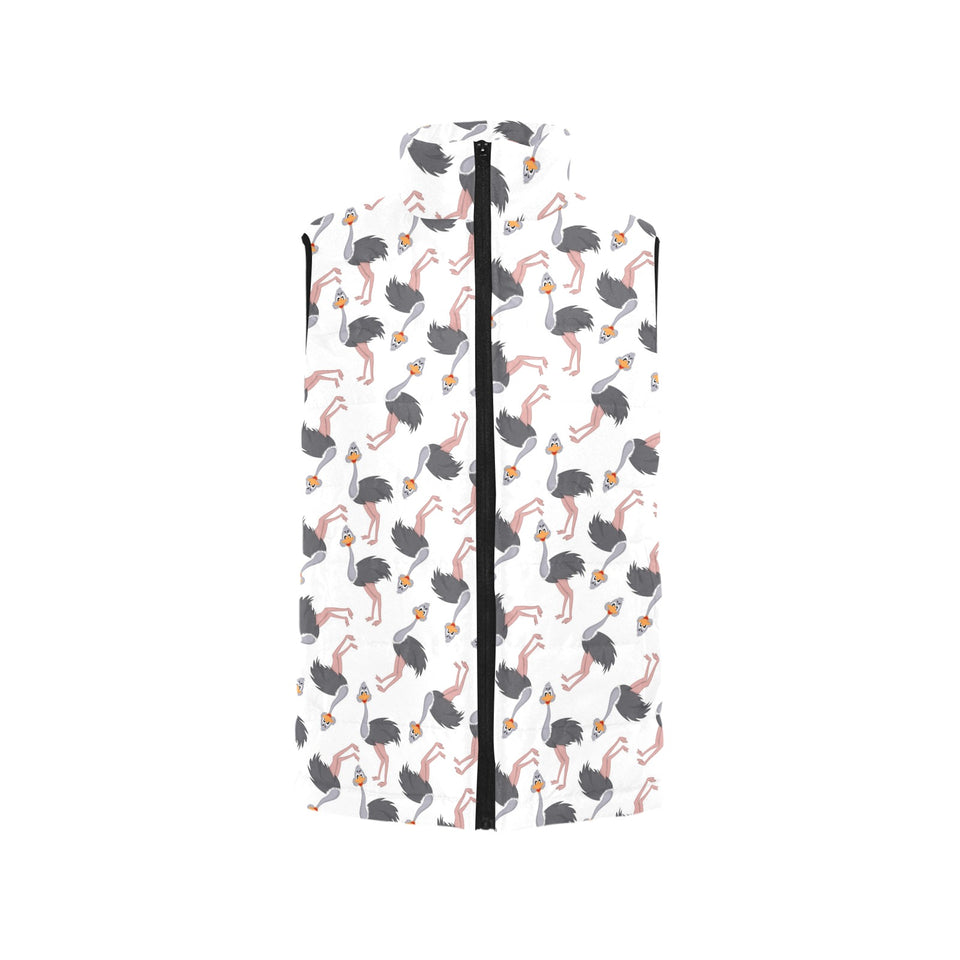 Ostrich Pattern Print Design 02 Men's Padded Vest