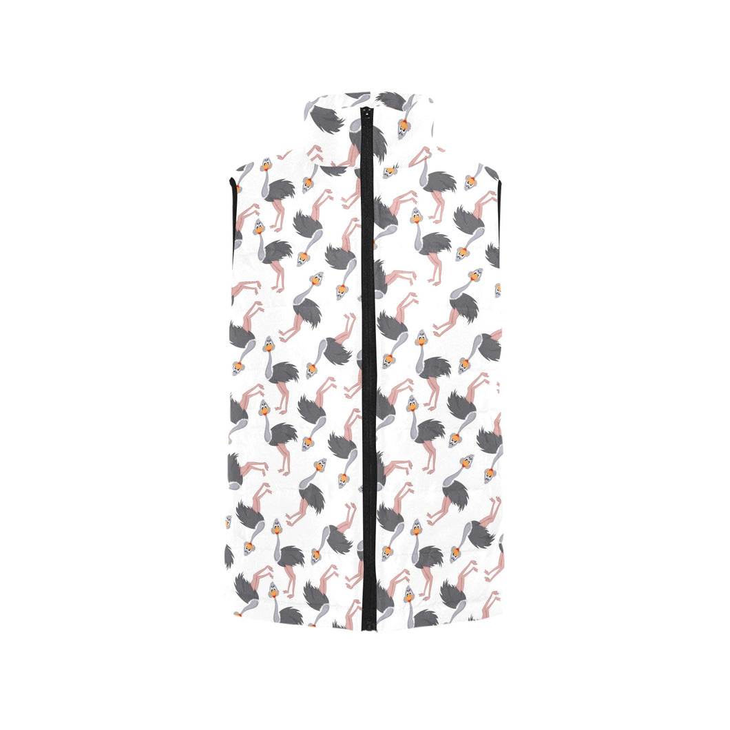 Ostrich Pattern Print Design 02 Men's Padded Vest